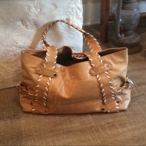 Tan leather purse